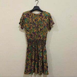 LA Gal Vintage Flower Pattern Summer Mini Dress